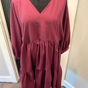 Entro Deep Purple V-Neck Dress
